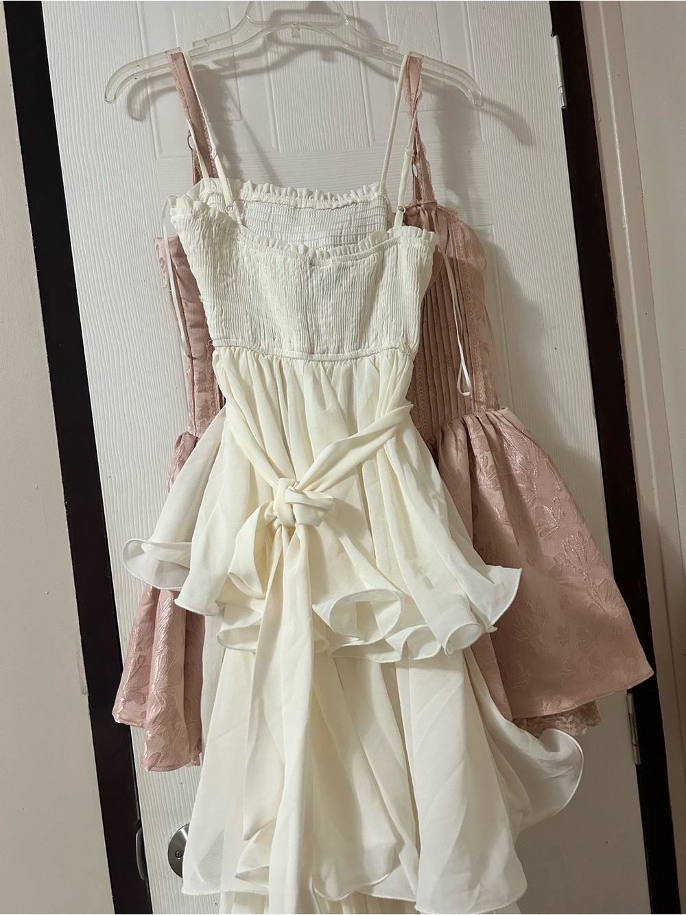 Windsor Ivory Ruffled Tiered Spaghetti Strap Formal Dress - Picture 2 of 3